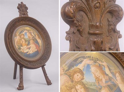 Lot 153 - Italian Teak Roundel on Easel Framing a...