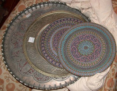 Lot 530 - Group of Four Middle Eastern Metal Trays...
