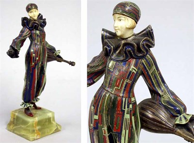 Lot 685 - Art Nouveau Cold Painted Bronze and Ivory...