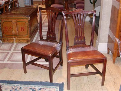 Lot 286 - Set of Six Provincial George III Style Leather...