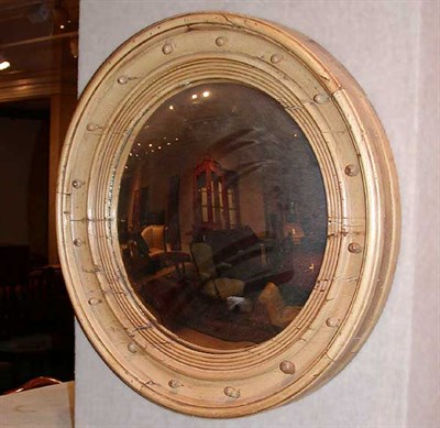 Lot 218 - Provincial Pine Bull's-Eye Mirror