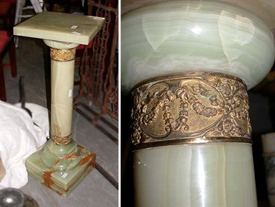 Lot 646 - Continental Gilt-Metal and Onyx Columnar...