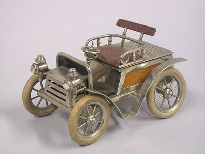 Lot 805 - Nickel Plated and Wood Automobile-Form...