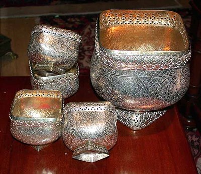 Lot 341 - Group of Five Thai Silver Articles