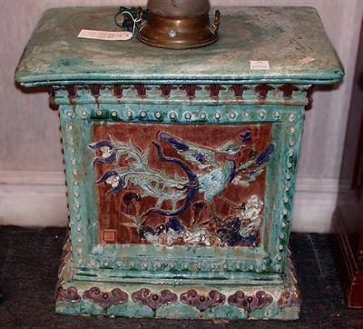 Lot 579 - Two Chinese Pottery Pedestals