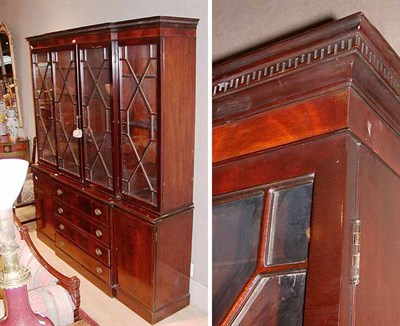 Lot 429 - Georgian Style Mahogany Breakfront Secretary...