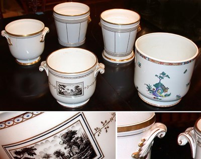 Lot 253 - Group of Five Continental Porcelain Cachepots