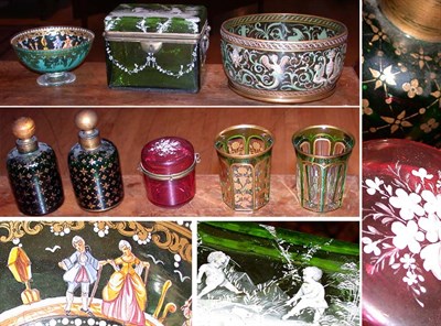 Lot 270 - Group of Eight Gilt and Enamel Decorated Glass...