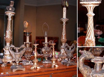 Lot 129 - Group of Eight Italian Painted and Parcel Gilt...