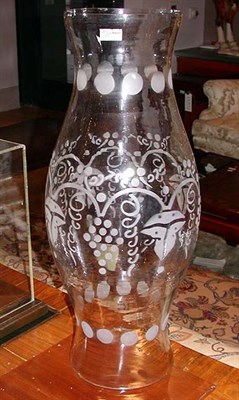 Lot 451 - Pair of Etched Glass Hurricane Shades