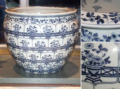 Lot 470 - Chinese Blue and White Porcelain Fish Bowl