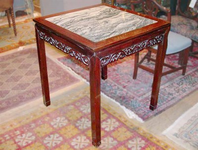 Lot 229 - Chinese Hardstone Inset Hardwood Table