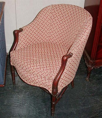 Lot 195 - Pair of Upholstered Mahogany Armchairs