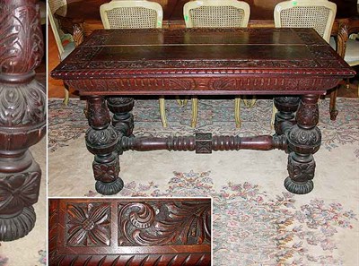 Lot 101 - Jacobean Style Oak Library Table
