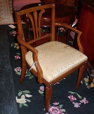 Lot 172 - Set of Six Empire Style Upholstered Mahogany...