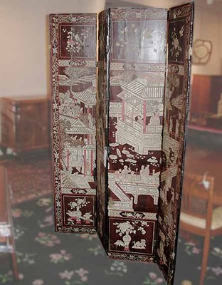 Lot 179 - Chinese Lacquered Four-Panel Screen
