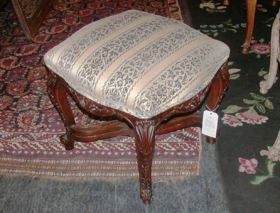 Lot 190 - Louis XV Style Upholstered Walnut Stool