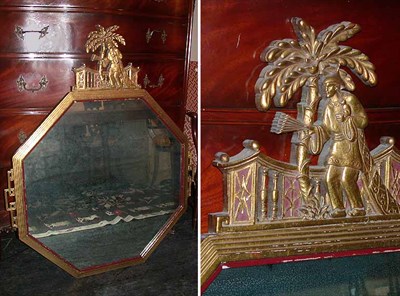 Lot 197 - Oriental Style Gilt Decorated Mirror
