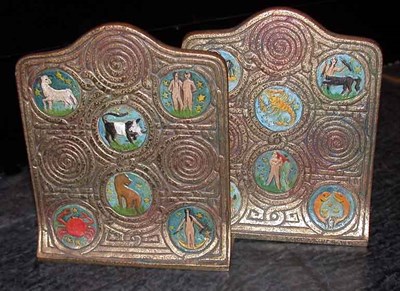 Lot 1246 - Pair of Tiffany Studios Enameled and...