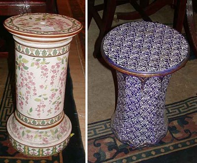 Lot 285 - Two English Porcelain Garden Seats