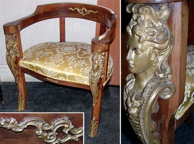 Lot 247 - Empire Style Bronze Mounted Mahogany Barrel...