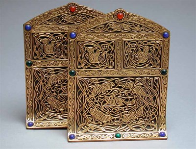Lot 1229 - Pair of Tiffany Studios Gilt-Bronze Bookends...