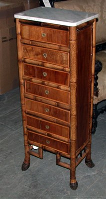 Lot 591 - Victorian Rosewood and Bamboo Semainier The...