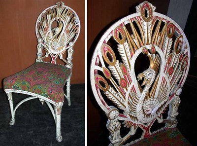 Lot 748 - Egyptian Revival Style Ivory Painted and...