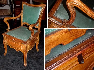 Lot 751 - French Art Nouveau Leather Upholstered Walnut...