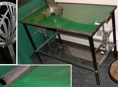 Lot 812 - French Art Deco Black Lacquered, Chrome and...