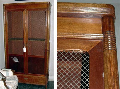 Lot 810 - Austrian Art Deco Fruitwood Armoire With two...