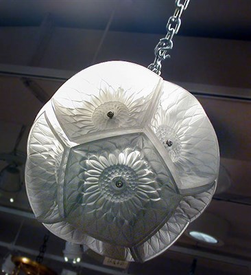 Lot 817 - French Art Deco Frosted Glass and Chrome...