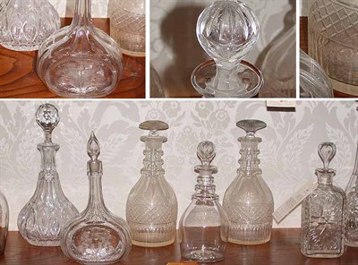 Lot 382 - Group of Eight Colorless Glass Decanters