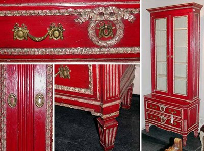 Lot 405 - Louis XVI Style Painted Bookcase Don Rousseau