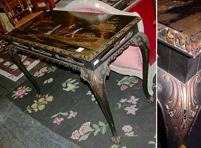 Lot 413 - George III Style Black Lacquered Chinoiserie...