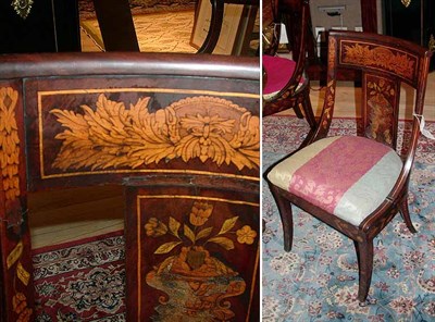 Lot 415 - Set of Five Dutch Marquetry Inlaid Mahogany...