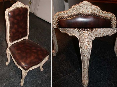 Lot 441 - Set of Six Louis XV Style Painted and...