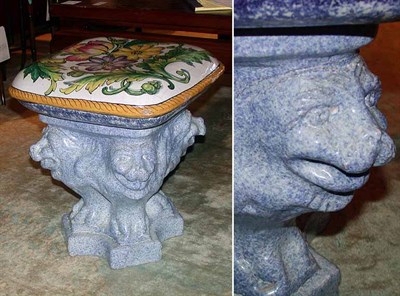 Lot 461 - Pair of Faience Garden Stools