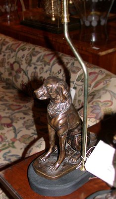 Lot 463 - Pair of Patinated Metal Dog Form Lamps