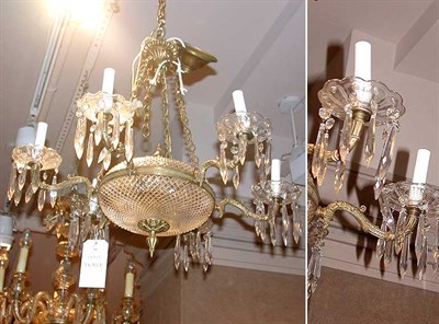 Lot 365 - Empire Style Gilt-Metal and Cut Glass...