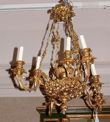 Lot 367A - Louis XV Style Gilt-Metal Eight-Light Chandelier