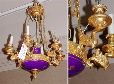 Lot 371A - Empire Style Gilt-Metal and Porcelain...