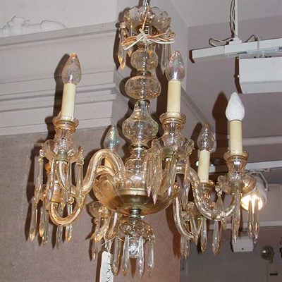 Lot 366 - Georgian Style Colorless Cut Glass Six-Light...