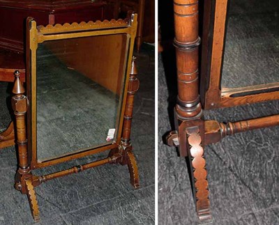 Lot 482 - Victorian Part Ebonized Oak Dressing Mirror