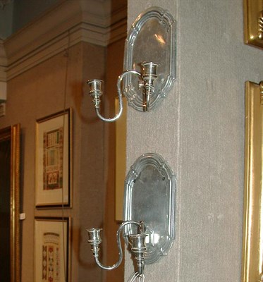 Lot 111A - Set of Four Baroque Style Silvered Metal...