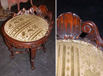 Lot 421A - Victorian Style Upholstered Walnut Stool
