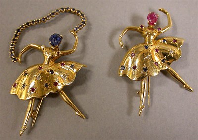 Lot 258 - Two Ballerina Pins