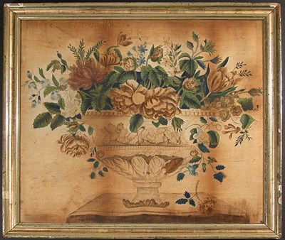 Lot 202 - Watercolor on Velvet Theorem Painting 19th...