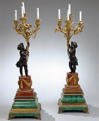 Lot 334 - Pair of Louis XV Style Gilt and...