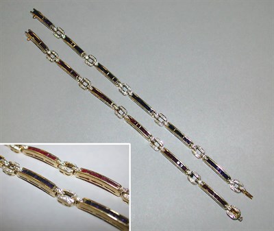 Lot 567 - Two Gold and Stone Bracelets